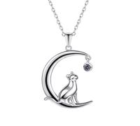 ZIAFRPN Fashion r Cat ON The Moon Colgante Animal Girl Delicada Regalo de Amor Collar Mujeres P611