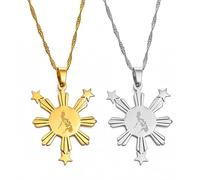 ZIAFRPN Filipinas Mapa Bandera Colgante y Collares para Mujeres Hombres,Mapas del País Pilipinas Joyería Filipina