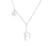 ZIAFRPN Gimnasia Artística Letra A Collar Colgante Acero Inoxidable Bailarina de Gimnasia Femenina Inicial Charm Joyería Regalo 2025
