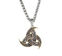 ZIAFRPN Hombre Nudo Celta Trinidad Colgante Collar Runas Nórdicas Eslava Joyería Islandesa Vikingos Amuleto Vintage Regalos Masculinos