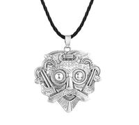 ZIAFRPN Jardín Abril Acero Inoxidable Máscara de Loki Colgante Vikingo Amuleto Collar de Plata de Ley Joyería Vikinga Escandinava