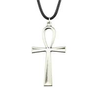 ZIAFRPN Los Sellos Infinitos Collar de Dijes Morfeo Sandman Delirio de la Muerte Gótica Collar de Cadena de Cuerda Negra Símbolo de la Vida Collares de Cruz