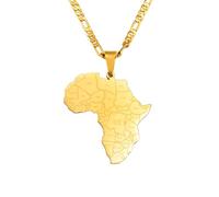 ZIAFRPN Mapa de África y Nombre del país Collares Colgantes para Mujeres Hombres Mapas africanos Joyería Nigeria, Congo, Ghana, Sudán, Somalia