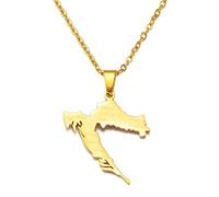 ZIAFRPN Mapa de Croacia con Ciudades šibenik Collares Colgantes de Acero Inoxidable para Mujeres niñas mapas de la joyería croata