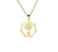 ZIAFRPN Men's Necklaces Friendship Necklace Birth Flower Necklace Gold Color Snowdrop Daisy Cosmos Iris Birth Month Floral Pendant Jewelry Gift