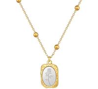 ZIAFRPN Moda Alla Moda e squisito Rose Pattern Specchio Design Quadrato Pendente Collana Elegante Collana Da Donna Regalo Perfetto per le Donne prezzie