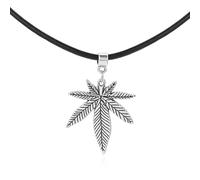 ZIAFRPN Moda Collar de Hoja de Arce de Moda Colgante de Hoja de cáñamo Collar de Cadena para Mujeres Regalos Accesorios Largo 50cm Premio Largo