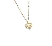 ZIAFRPN Moda Corazón Europeo y Americano Te Amo En Mi Corazón Collar Joyería Brillante Te Amo Siempre En Mi Corazón Regalo