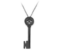 ZIAFRPN Moda Halloween Coraline Key Props Neil Gaiman Retro Black Treasure Chest Key Necklace