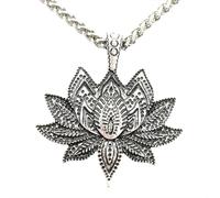 ZIAFRPN Moda OM Meditación Flor de Loto Mandala Colgante Collar Accesorios para Mujeres Indias