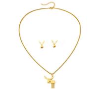 ZIAFRPN Moda Set Carino Alce Pendente Collana Strass Antler Orecchini Design Set per Le Donne Partito Regalo prezzie