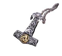 ZIAFRPN Nunca se desvanece Mix Collar de Color Dorado escandinavo Odin Collar Hombres Regalo de Acero Inoxidable