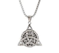 ZIAFRPN Odín Nórdico Vikingo Trinidad Collar Colgante para Hombres Vintage Letra Vikinga Collar Amuleto Joyería
