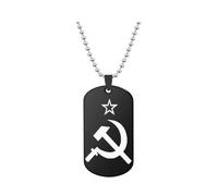 ZIAFRPN Pentagrama de Acero Inoxidable Estrella de la unión soviética Hoz Martillo Trabajador Granjero Collar joyería Colgante CCCP revolución Comunista