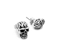 ZIAFRPN Punk Hip Hop Pendientes de Calavera para Hombres y Mujeres Vintage 316L Biker Skeleton Pendientes Unisex Joyería de Halloween Regalos de felicitaciones Regalos