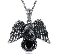 ZIAFRPN Retro Oscuro Punk Estilo Hawk Gema Aleación Pendans Collar Hombres Personalidad Hip Hop Metal Cadena Colgantes Joyería Accesorio de Moda