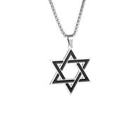 ZIAFRPN Retro Punk Solomon Seal Colgante Hexagonal Collar judío de Estrella de David para Hombres y Mujeres Joyería Simple de Moda Regalos de felicitaciones