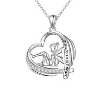 ZIAFRPN Siempre en mi corazón Collar de Dama ángel de Hada de Flores de Amor Encanto de Moda Regalo para Amante de la niña