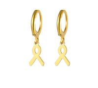 ZIAFRPN Símbolos de la Paz Pendientes Colgantes Acero Inoxidable Promoción del cáncer de Mama de Las Mujeres Pendientes de aro Día de la Madre Joyería Regalo