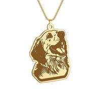 ZIAFRPN Smile Pyrenees Dog 316L Colgante de Acero Inoxidable Charms Collar para Mujeres Hombres Gargantilla Cadenas Gruesas Joyería Lindo Divertido Regalos para niños