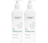 Ziaja Med Gel de Ducha Anti-Imperfecciones para Piel Grasa o con Tendencia Acneica 400ml con Extracto de Corteza de Álamo y Zinc (Paquete de 2)