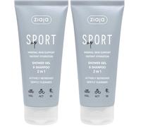 Ziaja Sport Gel de Ducha y Champú 2 en 1, 200 ml, Limpieza Suave para Cuerpo y Cabello (Paquete de 2)