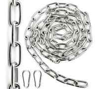 Ziamzra Catena 2 M 6 mm Cadenas Cadena de Acero Inoxidable Cadena Candado Cadena Acero Inoxidable de Eslabón Corto Piezas para Tender la Ropa Mascotas Antirrobo Cubos de Basura