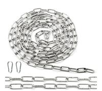 Ziamzra Catena 5M φ3mm Cadenas Cadena de Acero Inoxidable Cadena Acero Inoxidable de Eslabón Corto Piezas Cadena Candado para Tender la Ropa Antirrobo Cubos de Basura Mascotas
