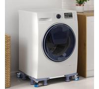Ziaphsol Base para lavadora gris, 67 x 67 x 12 cm, acero inoxidable con ruedas extensibles, 350 kg de carga, accesorio de lavadora para accesorios de secadora en interiores