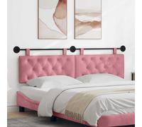 Ziaphsol Cabecero colgante con luz LED de terciopelo rosa, panel de pared moderno, panel tapizado, uso versátil, incluye kit de montaje para dormitorio, habitación de invitados, habitación juvenil