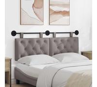 Ziaphsol Cabecero colgante de tela gris topo con montaje en pared, panel tapizado, versátil en dormitorio, habitación de invitados o habitación juvenil, duradero, incluye kit de montaje, diseño