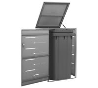 Ziaphsol Caja para contenedores de basura para 1 tonelada, marco de acero inoxidable y chapa de acero galvanizado, 69 x 77,5 x 115 cm, antracita, con cerradura, resistente a la intemperie, para jardín