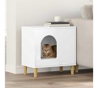 Ziaphsol Caseta para gatos de madera blanca brillante, 51 x 30 x 52 cm, rectangular para interiores, con kit de montaje, parque infantil para escalar, rascar, descansar