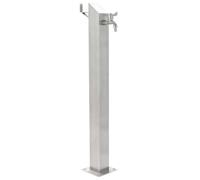 Ziaphsol Columna de agua de jardín cuadrada de acero inoxidable de 95 cm, grifo de riego de jardín, conexión de manguera de 1/2 pulgadas, independiente para césped, flores, patio