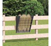 Ziaphsol Dispensador de heno colgante negro de acero laminado en frío, 33 x 61 x 66 cm, capacidad de 5 kg para interior y exterior, resistente a la intemperie para conejo, perro, gato y pájaro
