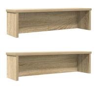 Ziaphsol Estantes de cocina apilables de madera de roble Sonoma 50 x 15 x 16 cm para utensilios de cocina, accesorios, cubiertos, cucharas de cocina, encimeras de ahorro de espacio, juego de 2