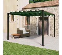Ziaphsol Gazebo con techo de láminas de 3 x 3 x 2,14 m, marco de aluminio verde, para jardín, terraza, exterior, tienda de campaña para fiestas con protección UV y toldo para zonas de estar