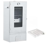 Ziaphsol Horno para ahumar con generador de humo frío de acero galvanizado, 44,5 x 29 x 83 cm, incluye termómetro, ventana de cristal, virutas de madera, para carne, pescado, salchichas en el jardín o