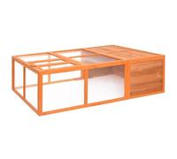 Ziaphsol Jaula de jardín de madera maciza de abeto, 150 x 100 x 50 cm, rejilla de acero, recinto al aire libre para pollos y patos, estable para exteriores, jardín o balcón