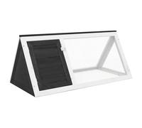Ziaphsol Jaula para animales pequeños de madera de abeto barnizada, color gris, 98 x 50 x 41 cm, con malla de alambre y puerta, para conejos, cobayas, hámster, jardín, balcón, apartamento, resistente