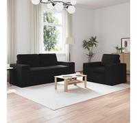 Ziaphsol Juego de 2 sofás de color negro, 182 x 80 x 82 cm, tela con función de dormir y cama de invitados extensible para salón y oficina, diseño escandinavo moderno