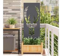 Ziaphsol Lona de privacidad para jardín, diseño de animales, color antracita, de acero laminado en frío, 50 x 140 cm, para jardín, terraza, privacidad