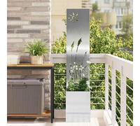 Ziaphsol Lona de protección visual para jardín, 32 x 150 cm, acero inoxidable, superficie mate con incrustaciones, pantalla de privacidad para terraza y jardín