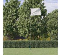 Ziaphsol Mástil telescópico plateado de aluminio de 5,5 m de altura regulable con casquillo de suelo para jardín, balcón, terraza, fiesta, festival, artículo para fans y uso en exteriores