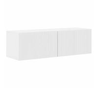 Ziaphsol Mueble de pared moderno para TV de 98 cm de ancho, color blanco brillante, con puertas oscilantes de 90°, montaje en pared, espacio de almacenamiento, gestión de cables, ideal para sala de