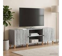 Ziaphsol Mueble para TV Sonoma de color gris, 150 cm de ancho, con espacio de almacenamiento de madera, diseño moderno para sala de estar, consola de medios, aparador, estante de alta fidelidad