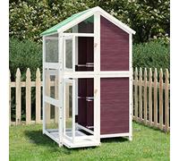 Ziaphsol Pajarera de madera de pino maciza 97 x 81 x 152 cm con malla de alambre, techo impermeable, bandeja inferior extensible para balcón, cría interior y cría