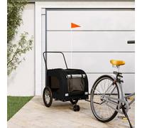 Ziaphsol Remolque de bicicleta para mascotas rojo y gris x x de tela Oxford y hierro, plegable para carrito de perros, cochecito, carrito de transporte, excursión en la ciudad parque