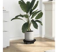 Ziaphsol Rodillo para plantas negro, 30 cm de diámetro, de polipropileno, hasta 170 kg, ruedas de 360 grados para balcón, terraza, salón, jardín de invierno, jardín, esquina, alféizar de ventana y