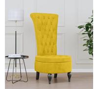 Ziaphsol Silla tapizada con respaldo alto de terciopelo amarillo, cierre de botón, moderno sillón con reposabrazos, giratorio, ajustable, ergonómica, para salón, oficina, relax y lectura